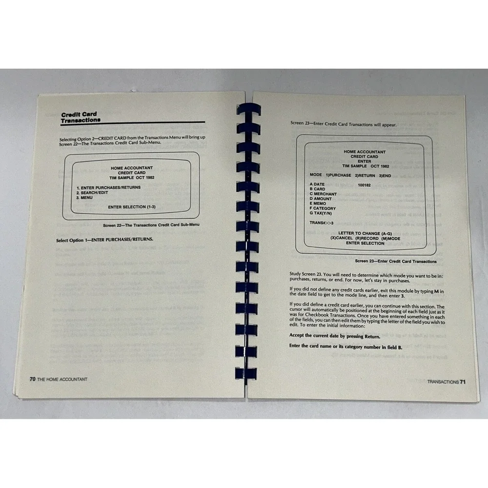The Home Accountant Software Manual For Atari Computer Continental Software 1983
